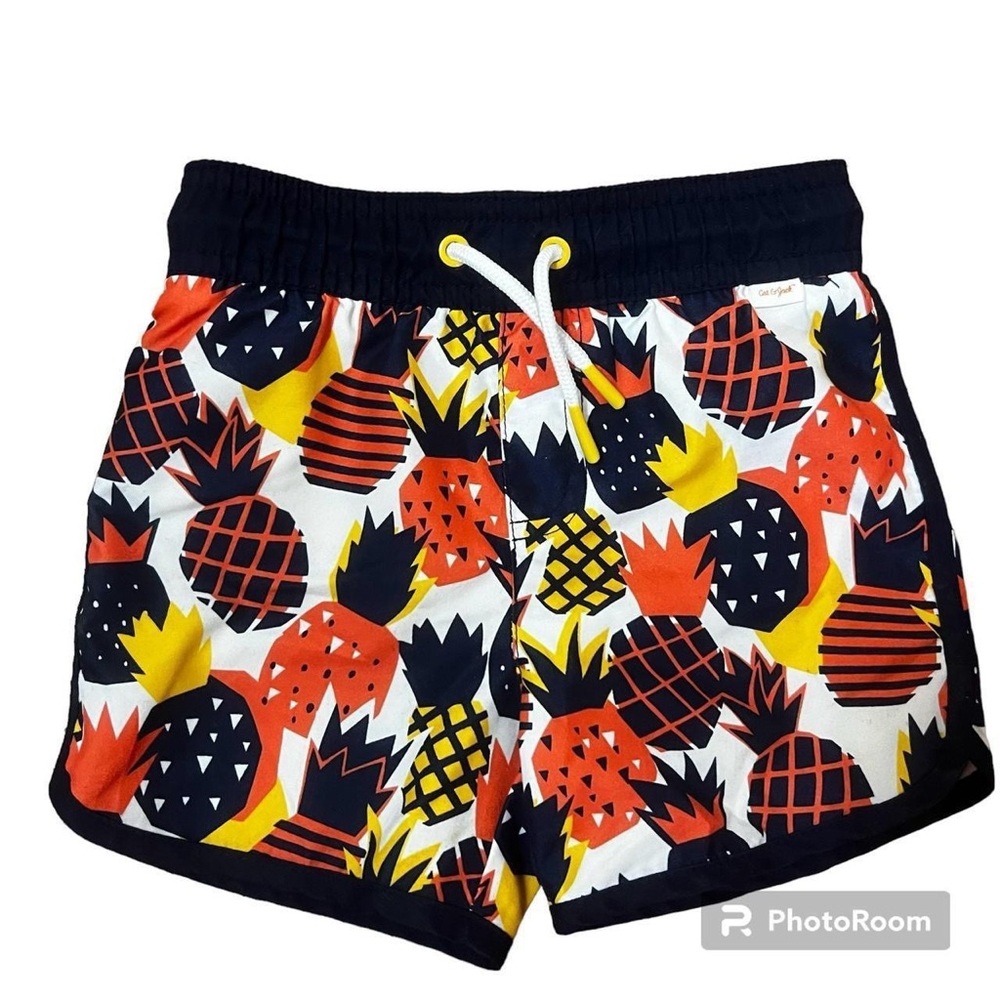 Toddler Boys Pineapple Print Swim Trunks - Cat & Jack Orange Size 18M